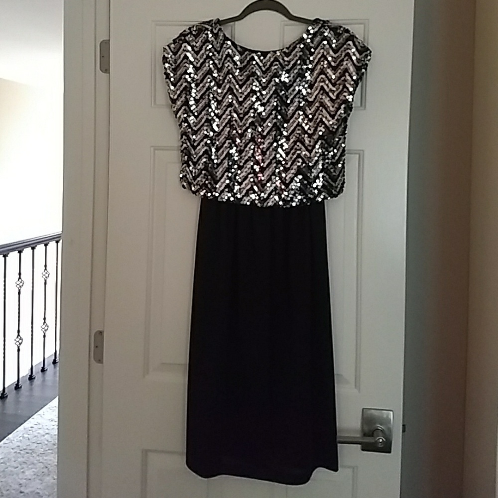 Vintage one piece dress with sequin attached top